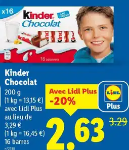 Lidl Kinder Chocolat offre