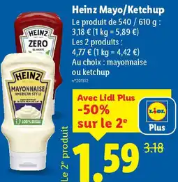 Lidl Heinz Mayo/Ketchup offre