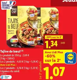 Lidl Tajine de bœuf offre