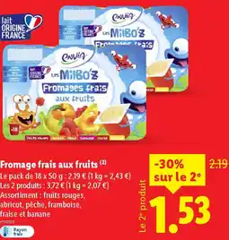 Lidl Fromage frais aux fruits offre