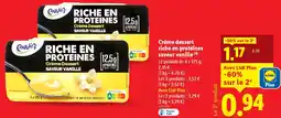 Lidl Crème dessert riche en protéines saveur vanille offre