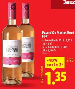 Lidl Pays d'Oc Merlot Rosé IGP offre