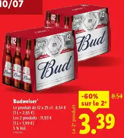 Lidl Budweiser offre
