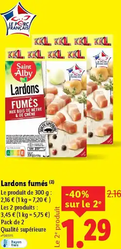Lidl Lardons fumés offre