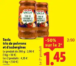 Lidl Sacla trio de poivrons et d'aubergines offre