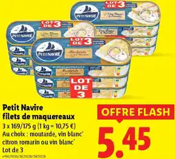 Lidl Petit Navire filets de maquereaux offre