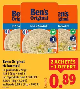 Lidl Ben's Original riz basmati offre