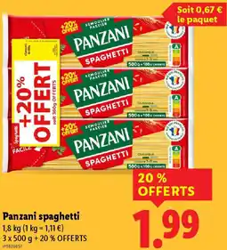 Lidl Panzani spaghetti offre
