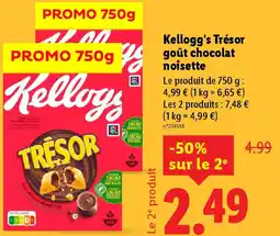Lidl Kellogg's Trésor goût chocolat noisette offre