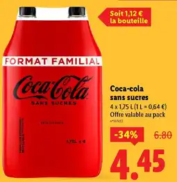 Lidl Coca-cola sans sucres offre