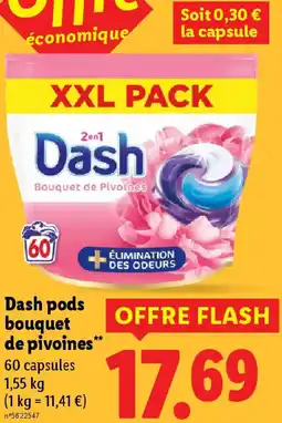 Lidl Dash pods bouquet de pivoines offre