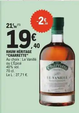 E.Leclerc RHUM HÉRITAGE “CHARRETTE” offre