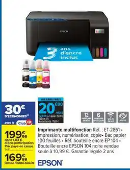 Carrefour Imprimante multifonction Réf. : ET-2861 offre