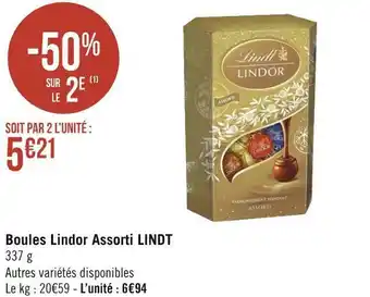 Géant Casino Lindt boules lindor assorti offre