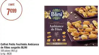 Géant Casino Blini coffret petits feuilletés ambiance de fêtes surgelés offre