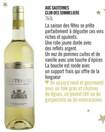 Géant Casino Club des sommeliers bon plan sur une sélection de produits de la marque club des sommeliers offre