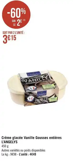 Géant Casino L’angelys crème glacée vanille gousses entières offre