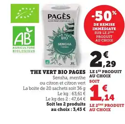 Bi1 PAGES The vert bio offre