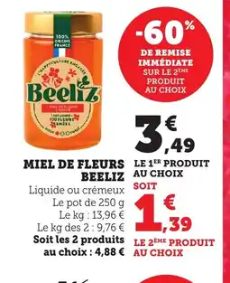 Bi1 BEELIZ Miel de fleurs offre