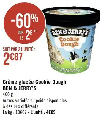 Géant Casino Ben & jerry’s crème glacée cookie dough offre