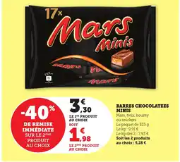 Bi1 Barres chocolatees minis offre
