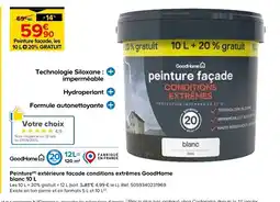 Castorama Peinture extérieure façade conditions extrêmes GoodHome blanc offre