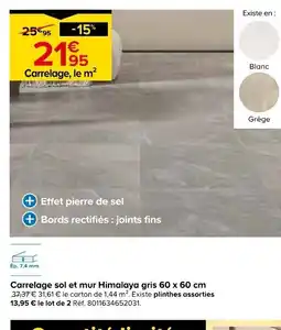 Castorama Carrelage sol et mur Himalaya gris offre