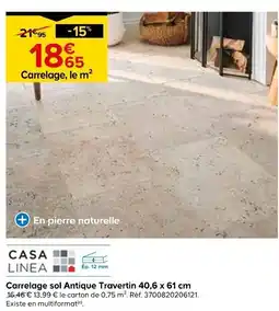 Castorama Carrelage sol Antique Travertin offre
