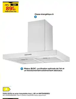 Castorama Hotte droite en acier inoxydable inox offre