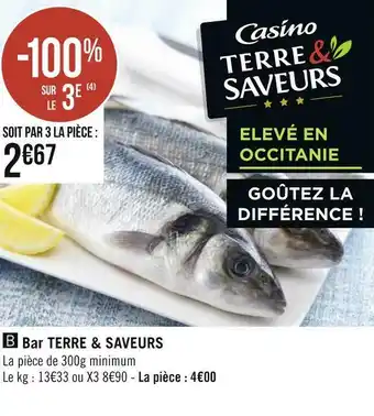 Géant Casino Bar terre & saveurs offre