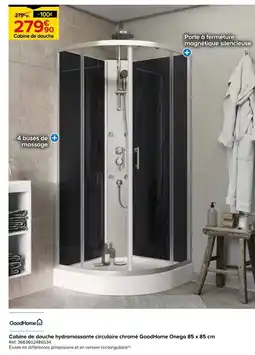 Castorama Cabine de douche hydromassante circulaire chromé offre