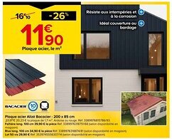 Castorama Plaque acier Alizé Bacacier offre