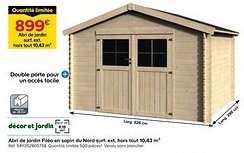 Castorama Abri de jardin Filéo en sapin du Nord surf offre