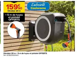 Castorama Dévidoir 20 m + 5 m de tuyau et pistolet offre