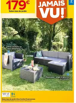 Castorama Salon bas de jardin Diva Confort 5 personnes offre