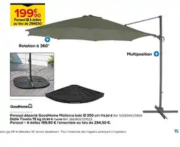 Castorama Parasol déporté Good Home Mallorca kaki offre