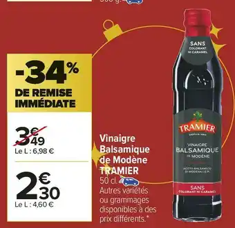 Carrefour Market Tramier vinaigre balsamique de modène offre