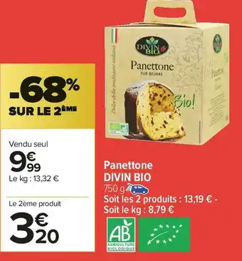 Carrefour Market Divin bio panettone offre