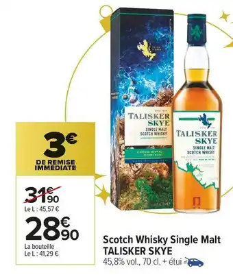 Carrefour Market Talisker skye scotch whisky single malt offre