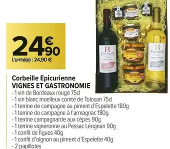 Carrefour Market Vignes et gastronomie corbeille epicurienne offre