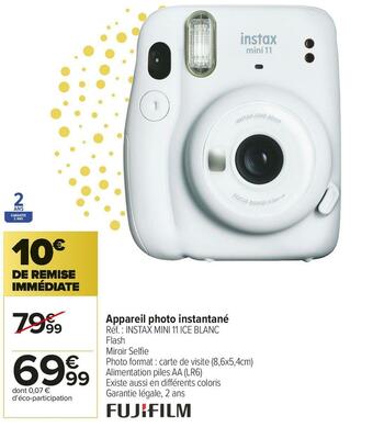 Carrefour Market Fujifilm appareil photo instantané offre