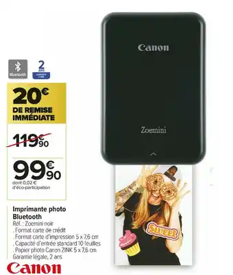 Carrefour Market Canon imprimante photo bluetooth offre