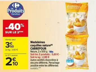 Carrefour Market Carrefour madeleines coquilles nature offre