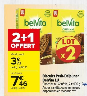Carrefour Market Lu biscuits petit-déjeuner belvita offre