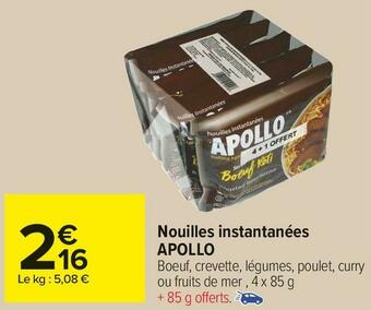 Carrefour Market Apollo nouilles instantanées offre