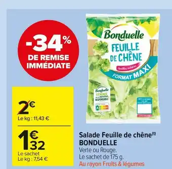Carrefour Market Bonduelle salade feuille de chêne offre