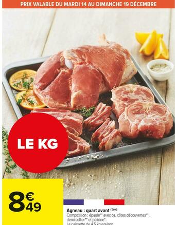 Carrefour Market Agneau : quart avant offre