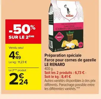 Carrefour Market Le renard préparation spéciale farce pour cornes de gazelle offre