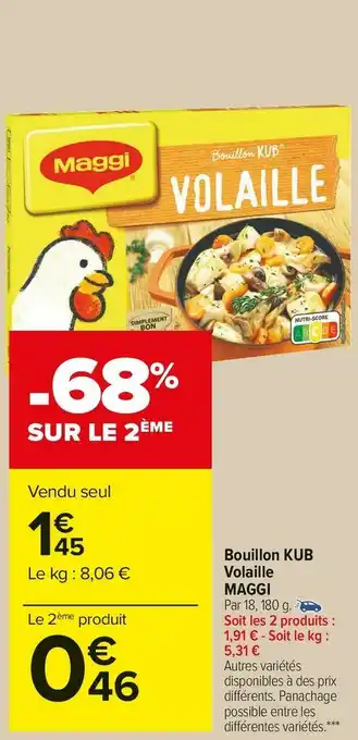Carrefour Market Maggi bouillon kub volaille offre