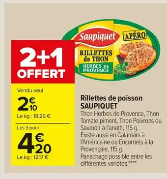 Carrefour Market Saupiquet rillettes de poisson offre